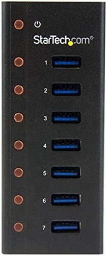 StarTech.com 7 Port USB 3.0 Hub (5 Gbps) - Metal Enclosure - Desktop or Wall Mountable - Rugged & industrial Powered USB Expander and Splitter Hub (ST7300U3M)