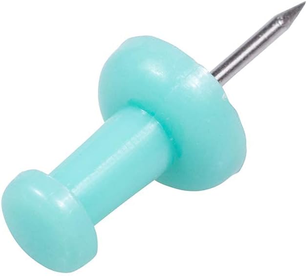 JAM PAPER Colorful Push Pins - Teal Pushpins - 100/Pack
