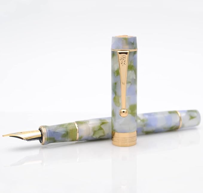 JINHAO 100 Fountain Pen with Ink Converter (Medium Nib 0.7mm, Seaweed Green)