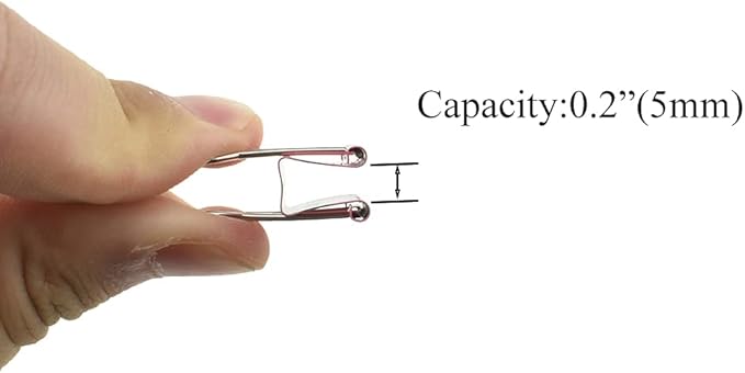 HAHIYO Binder Clips Paper Clamps Spring Steel Sturdy Small 0.75 inches Width 0.2 Inch Capacity No Sharp Edges Heavy Duty Tight Grip Reusable Color Metal Bright Finish for Home Office School 30 Pack