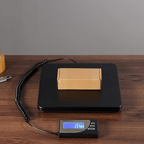 Amazon Basics Digital Postal Scale, Heavy Duty Weighing Platform for Packages, Shipping, 660 lb Capacity, 1 Ounce Readability, Portable, Black