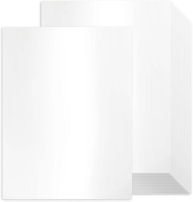 100 Sheets White Shimmer Cardstock 8.5 x 11 Certificate Paper, Goefun 80lb Pearlescent Paper for Invitations, Certificates, Crafts, DIY Cards