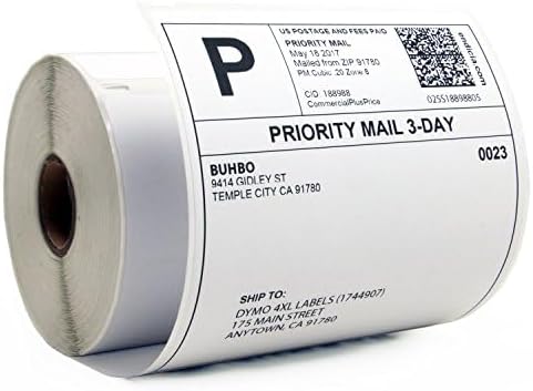 Buhbo Compatible with DYMO LabelWriter 4XL 4" x 6" Shipping Label 1744907, White (8 Pack / 220 Labels Per Roll)