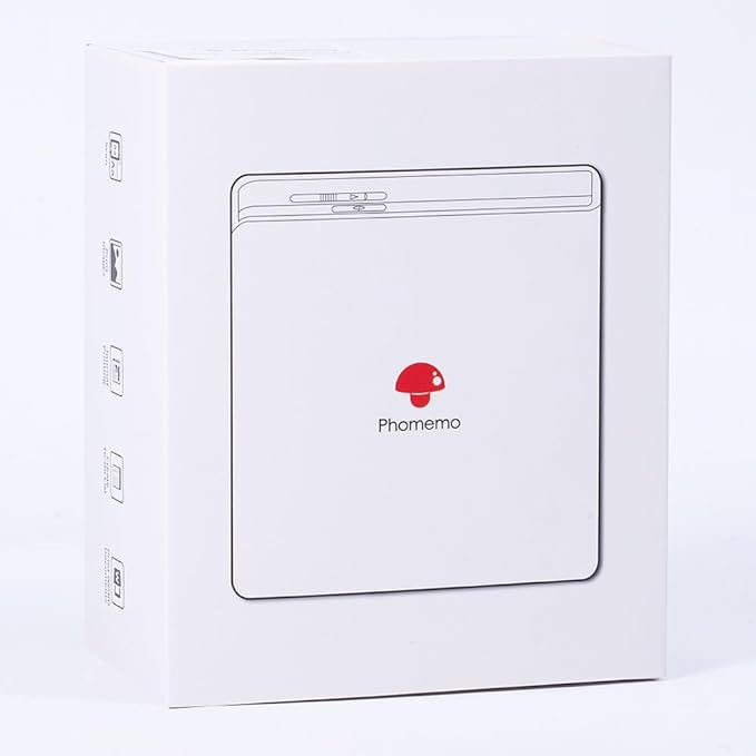 Phomemo Mini Sticker Printer- Mini Printer Sticker Maker Machine M02, Print Pods Suitable for Creative DIY, Diaries, Photos, Study Notes, Portable Thermal Inkless Label Maker for Home/Travel, Black