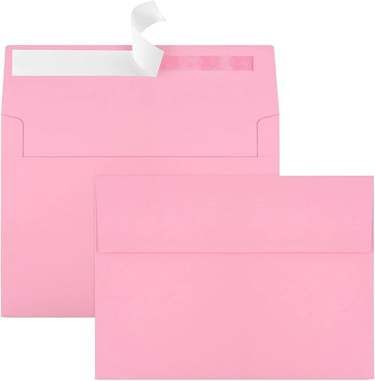70 Packs A4 Envelope, Pink A4 Envelopes, 4x6 Photo Envelopes for Invitations, Envelopes Self Seal for Weddings, Baby Shower, Photos, Postcards, Greeting Cards, Mailing