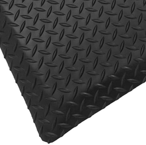 Rhino Mats, American Classic Diamond Anti-Fatigue Mats, Industrial Ergonomic Comfort Standing Mat for Work, Home, Garage, Office, Kitchen or Anywhere (Black 1" Thick, 4 FT. x 25 FT.)