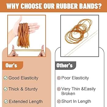 Rubber Band Depot, Size #16, Everyday Rubber Bands - Rubber Band Measurements: 2-1/2" x 1/16'' - Approximately 475 Rubber Bands Per Bag - 1/4 Pound Bag