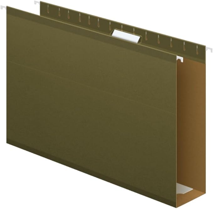 Pendaflex Extra Capacity Reinforced Hanging File Folders, 3", Legal Size, Standard Green, 1/5 Cut, 25 per Box (04153x3)