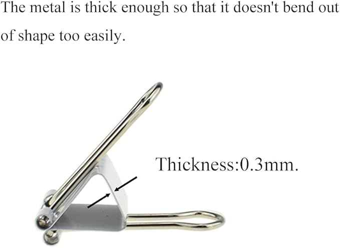 HAHIYO Binder Clips Paper Clamps Spring Steel Sturdy Small 0.75 inches Width 0.2 Inch Capacity No Sharp Edges Heavy Duty Tight Grip Reusable Silver Metal Bright Finish for Home Office School 30 Pack