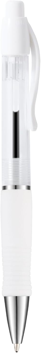 BallPoint Pens Bulk, 100 Pack White Barrel (BLACK Ink), No Bleed Black Ink with soft Grip, Click Pens for Office Home and School, Retractable Ballpoint Pens, Medium Point, 1.00MM Smooth Writing