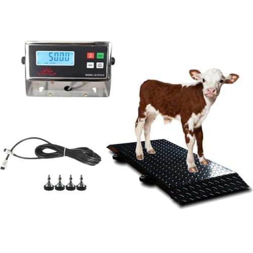 Liberty LS-920-2k Industrial Portable Floor Scale for Small Animal, Platform 50" x 20" / up to 2000 lbs (Scale System with cage System)