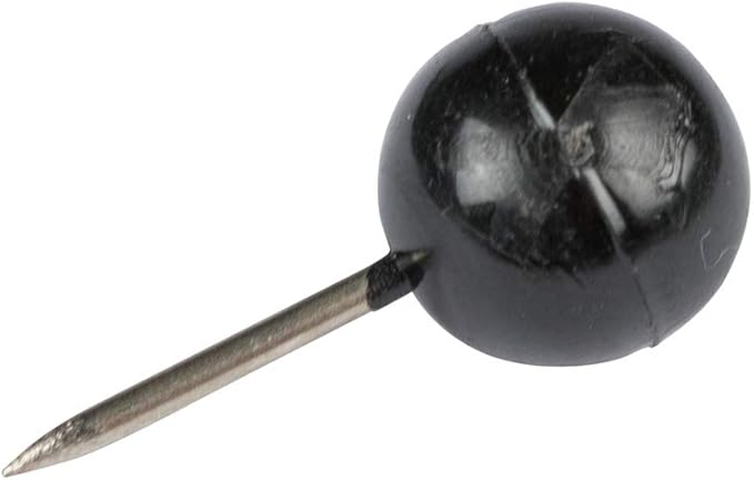 JAM PAPER Colorful Push Pins - Round Head Map Thumb Tacks - Black Pushpins - 100/Pack