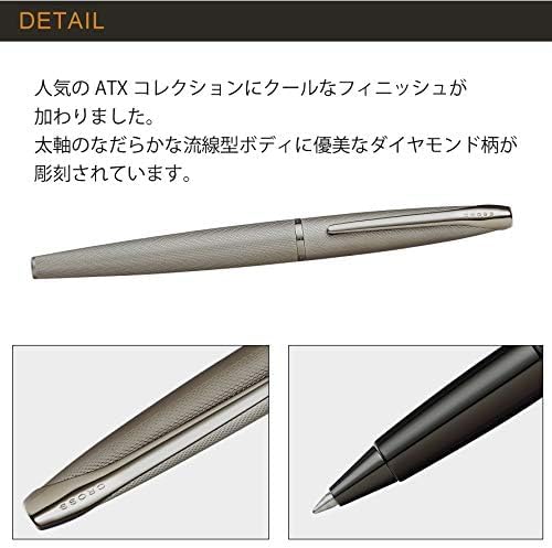 Cross ATX Refillable Rollerball Pen Presented in a Luxury Gift Box - Medium Point, Black Ink, Sandblasted Dark Blue