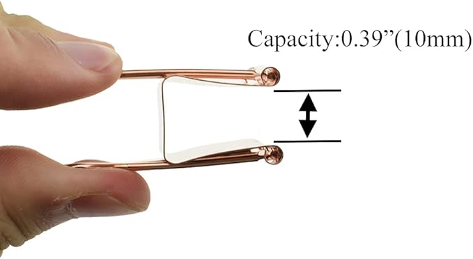 HAHIYO Binder Clips Paper Clamp Spring Steel Sturdy Medium 1.26 inch Width 0.39 Inch Capacity No Sharp Edges Heavy Duty Tight Grip Reusable Rose Gold Metal Bright Finish for Home Office School 13 Pack