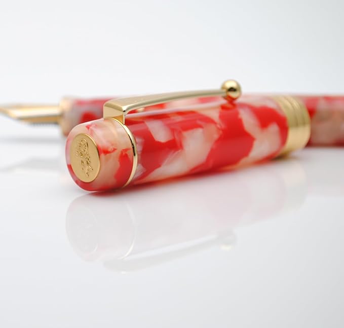 JINHAO 100 Fountain Pen with Ink Converter (Medium Nib 0.7mm, Red White Koi)