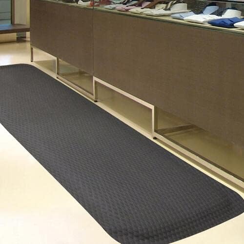 American Floor Mats Hog Heaven Premium 7/8" Black & Yellow Border 5' x 10' Nitrile Backed Anti-Fatigue Comfort Mat