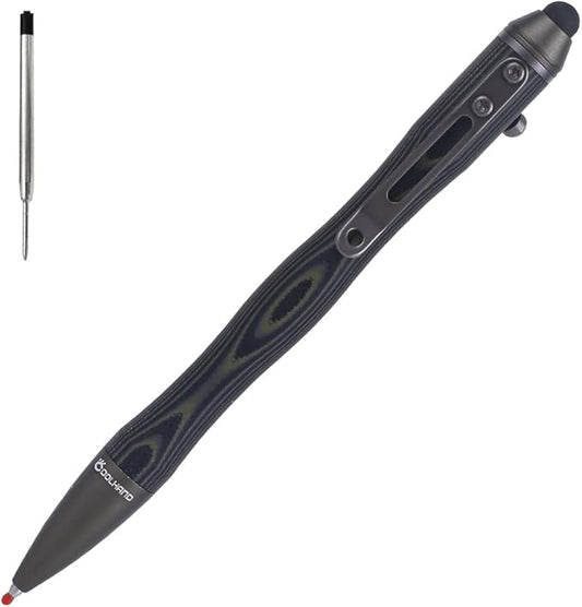 Cool Hand 5.7'' Bolt Action Pens, EDC Ballpoint Ink Refillable, Stylus for Touch Screen, G10 Body w/Pocket Clip, Ergonomic Grip, with a Free Refill, 5375-G