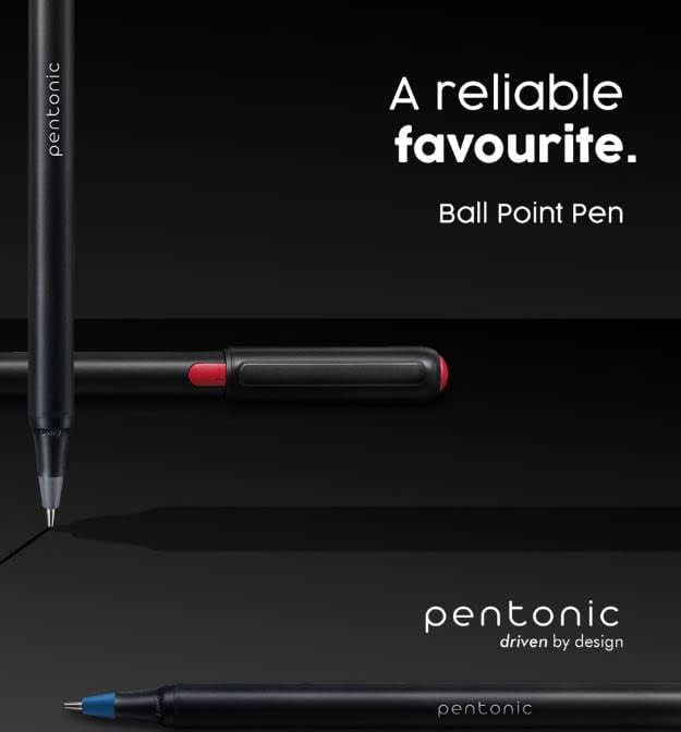 Pentonic Ballpoint Pens In Pen Organizer, Bulk 50 Count, Black Ink, 1.0 mm Medium Point, Smooth Writing For Journaling, Office & School (PEN12537)
