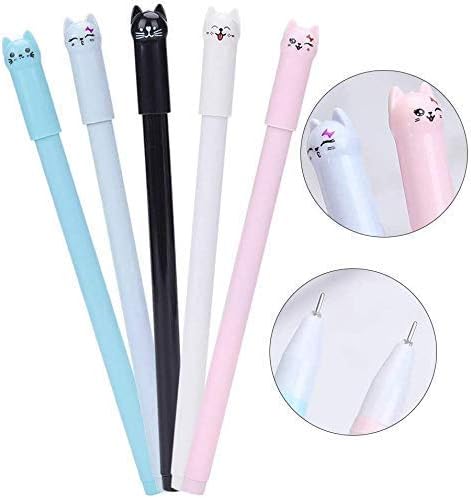 sencoo Girl Cute Pens Kawaii Pen Cute Cat Pen 0.5 mm Gel Pens Black Ball Point Pens for School Office Supplies (12 cat)