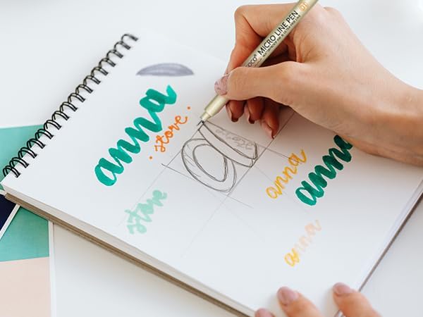 Black Micro Pens, 6 Sizes in 0.23mm - 2mm, Waterproof Archival Ink, Fine Point Pen for Artist Illustration, Sketching, Anime, Manga and Technical Drawing