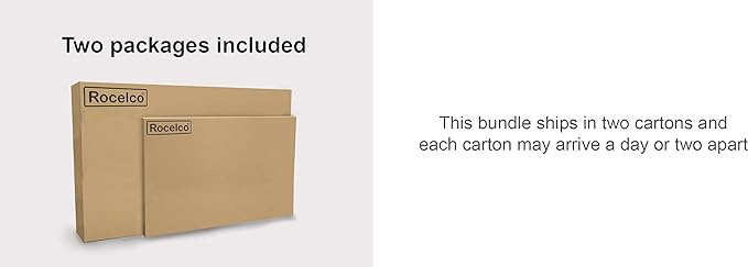 Rocelco 32" Height Adjustable Standing Desk Converter BUNDLE - Sit Stand Computer Workstation Riser with Anti Fatigue Mat - Dual Monitor Retractable Keyboard Tray Gas Spring - Black (R EADRW-MAFM)