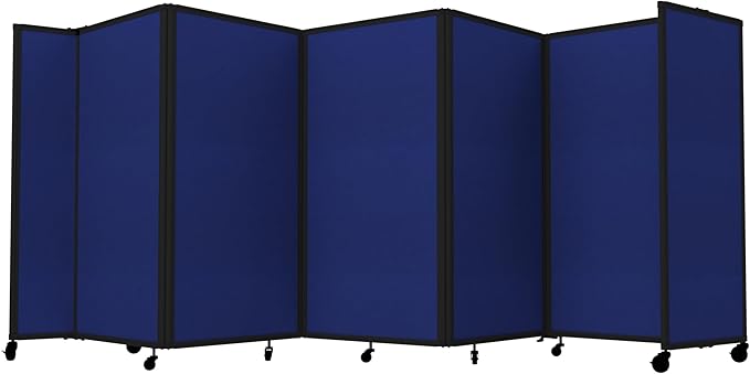 Versare Room Divider 360 Portable Wall Partition | Folding Panels | Large Freestanding Divider | Locking Wheels | Temporary Room Separator