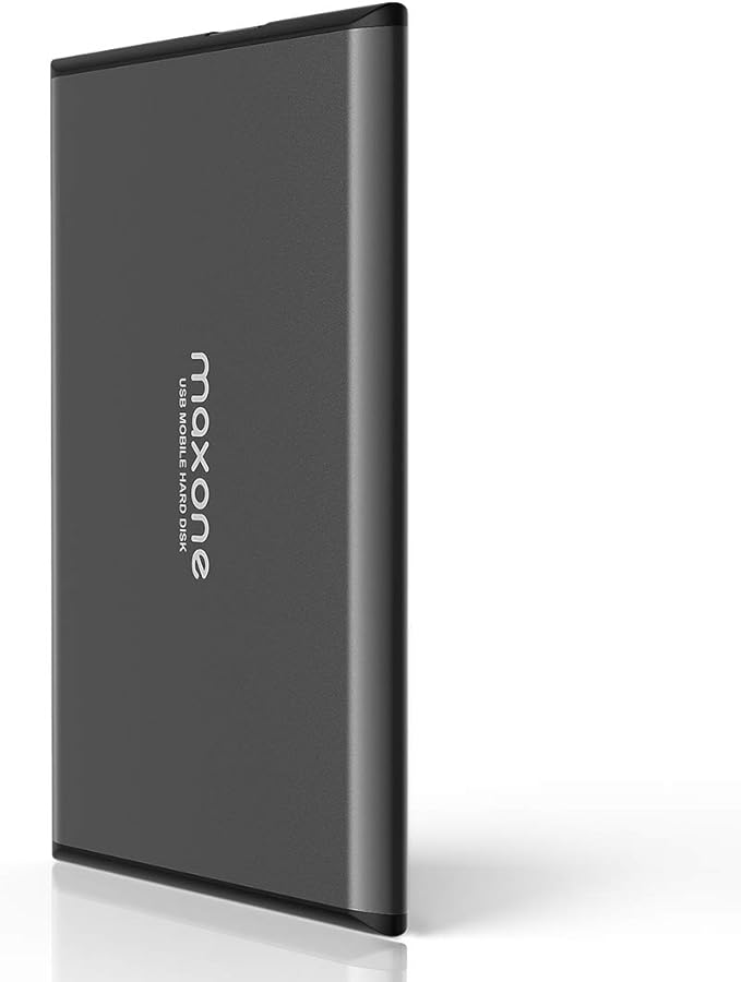 Maxone 160GB External Hard Drive Portable 2.5'' Ultra Slim HDD Storage USB 3.0 for PC, Mac, Laptop, Chromebook - Charcoal Grey
