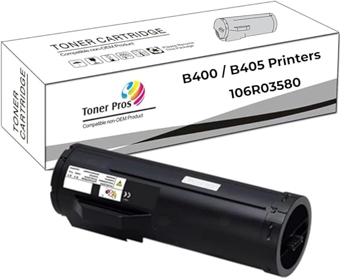 Toner PROS (TM) Remanufactured Xerox Versalink 106R03580 Toner Cartridge - Black Standard Capacity Toner Replacement for Xerox Versalink B400 / B405 Printers - Pages Yield 5,900, 1 Pack