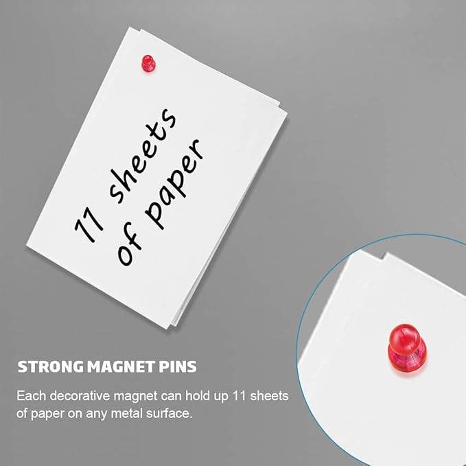 Ant Mag Magnetic Push Pins Strong Push Pin Magnets for Fridge Whiteboards Calendars Maps in School & Office Pack of 52 Assorted
