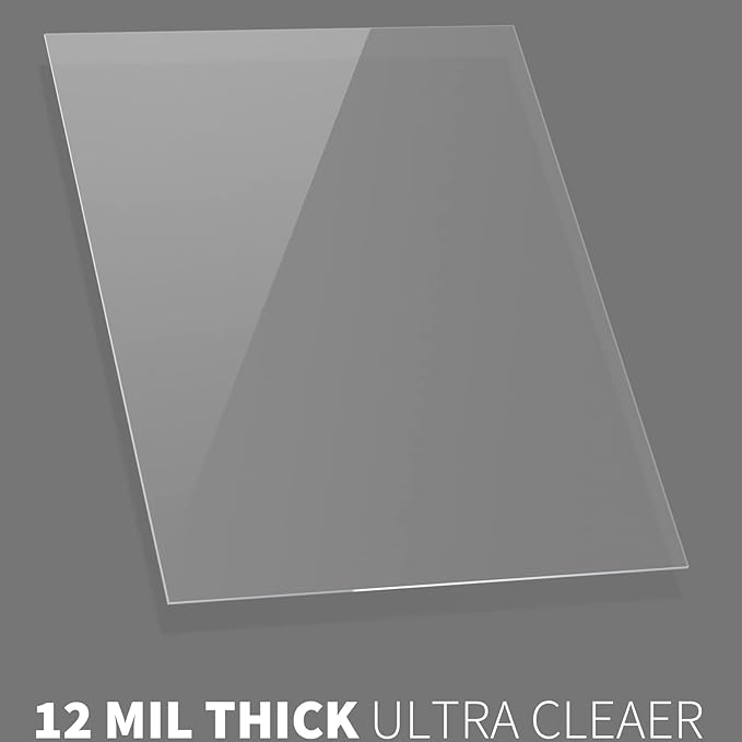 Binditek 50 Pack 12 Mil Ultra Clear Binding Covers, Polythylene Terephthalate, 8.5 x 11 Inches, Letter Size, Square Corners, Un-Punched, for Students and Coworkers