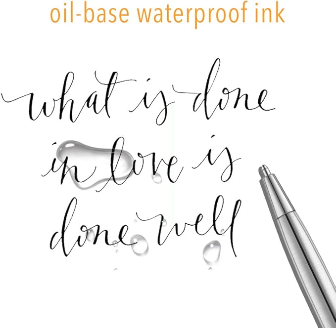 Unibene Slim Stainless Steel Retractable Ballpoint Pens, Nice Gift for Business Office Students Teachers Wedding Christmas, Medium Point(1 mm) 6 Pack-Black ink