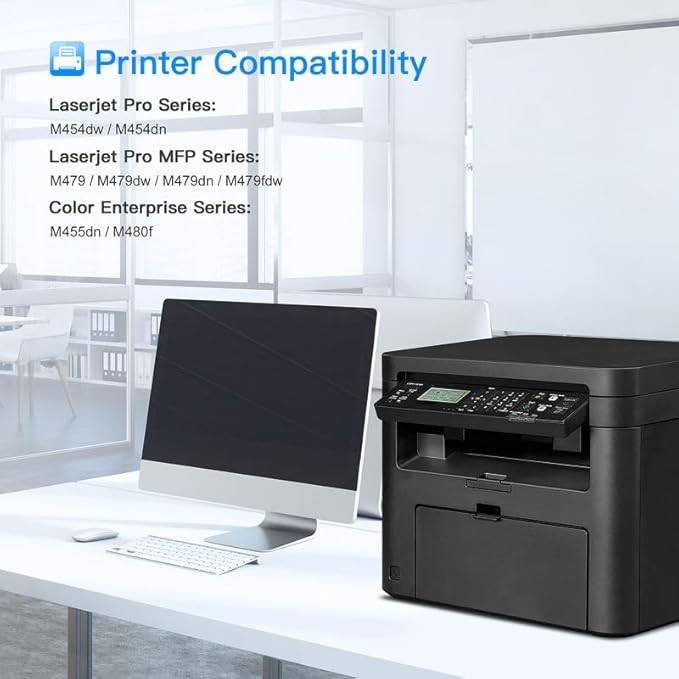 414A Black Toner Cartridges W2020A (with Chip) Replacement for HP 414A 414X Toner Cartridge Compatible with HP Color Pro Laserjet MFP M479fdw M479fdn M454dw M454dn Printer (2 Pack)