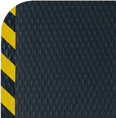 American Floor Mats Hog Heaven Premium 7/8" Black & Yellow Border 5' x 12' Nitrile Backed Anti-Fatigue Comfort Mat