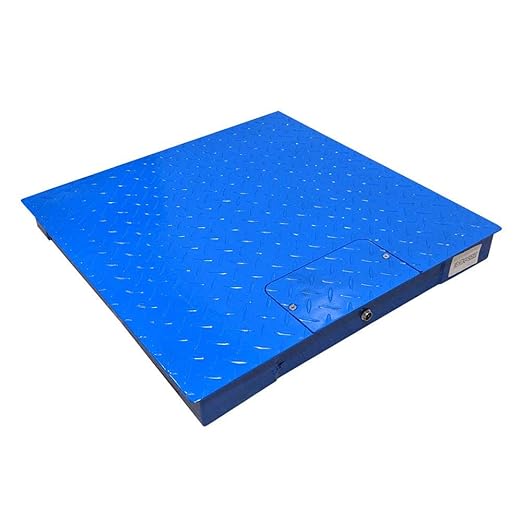 PEC Tools FS Series Professional Grade Steel Floor Scale - Heavy-Duty Pallet and Shipping Scale for Industrial Use - Weighs Packages Up to 10000x1lb - 48x48