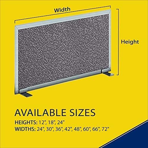 OBEX Acoustical Free Standing Privacy Screen, Cubicle Accessories Desk Privacy Panel, Desk Dividers for Office, Office Furniture Partitions Portable Sound Proof Dividers, 24" x 72", Graphite