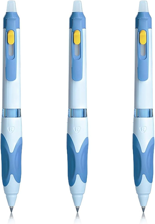 M&G 3 Pcs Retractable Erasable Gel Pens, 0.5 mm Blue Ink Gel Pen, Extra Fine Point Erasable Pen Make Mistakes Disappear, Premium Comfort Grip Note Taking and Crossword Puzzles