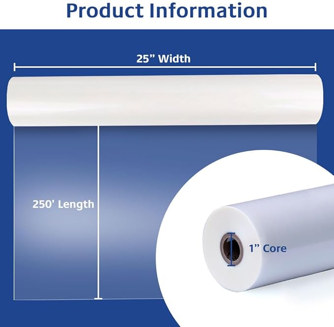 TruLam - 2 Rolls Standard Gloss 3 Mil 25 in. x 250 ft. x 1 in. Core Laminating Film