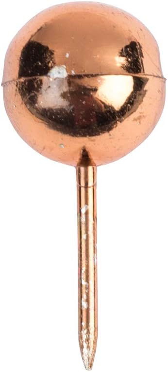 JAM PAPER Colorful Push Pins - Round Head Map Thumb Tacks - Rose Gold Pushpins - 100/Pack