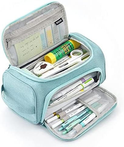 HVOMO Big Capacity Pencil Case High Large Storage Pouch Marker Pen Case Travel Simple Stationery Bag School College Office Organizer for Teens Girls Adults Student（Green）