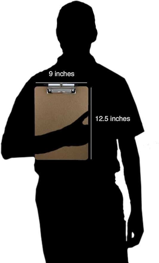 Pen Holder Clipboard, Letter Size, Low Profile Clip, Hardboard, 6-Pack (Pen Included)