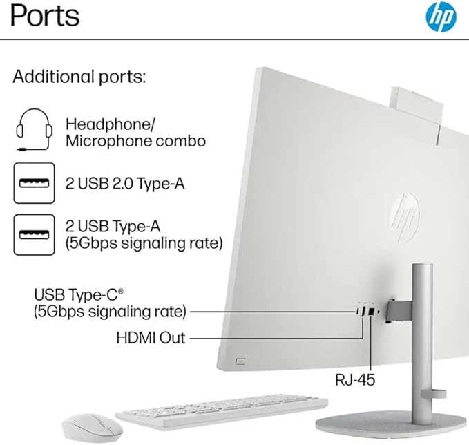HP 27" FHD Touch-Screen All-in-One Computer, 12-Cores Intel Core Ultra 7, 16GB DDR5 RAM 1.5TB Storage (1TB SSD+512GB Docking Station Set), Windows 11 Pro with Microsoft Office Included, White