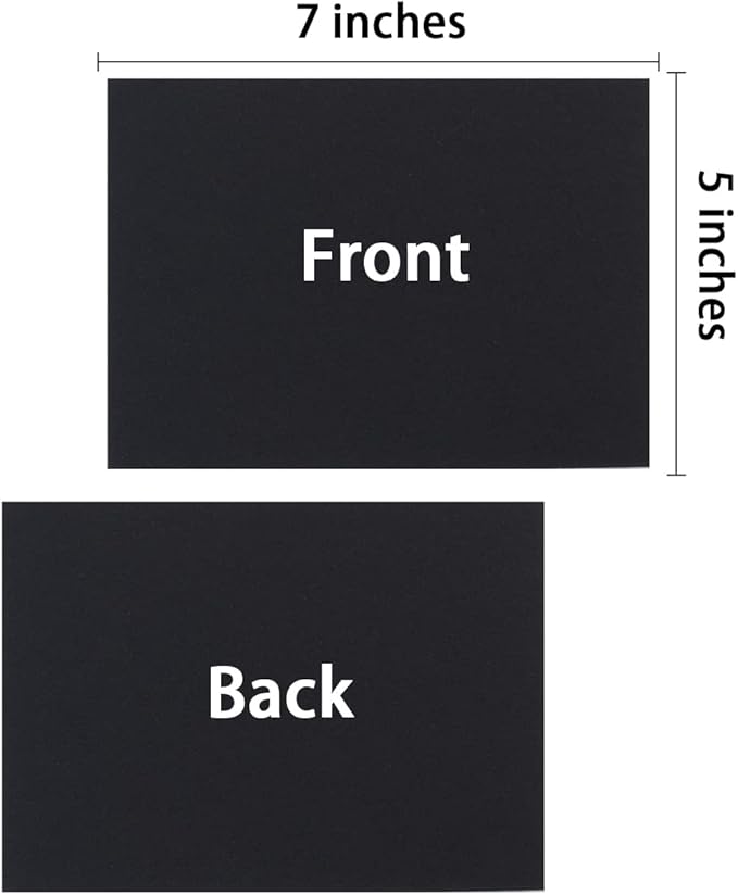 50 Sheets Blank Cardstock Paper 250 GSM Thick Heavy Cards Stock for DIY Art Projects, Card Making, Postcards, Greeting Cards, Birthday Party, Wedding Invitation (Black, 5x7 inches)