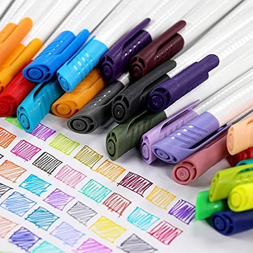 KINGART 418-48 FINE LINE PEN Marker Set, 48 Unique Colors, Size 04 mm Tip, Set of 48