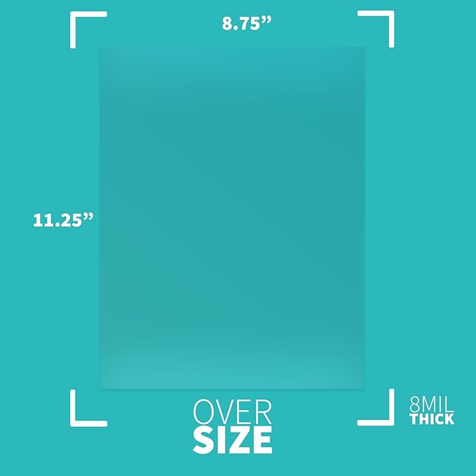 Binditek 50 Pack 8 Mil Clear PVC Binding Presentation Covers, Oversize, 8.75x11.25 Inches, Square Corner, Unpunched, Office School Supplies