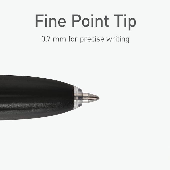 Pentonic GR-T Retractable Gel Pens, 10 Count, Black Ink, 0.7 mm Fine Point, Smooth Writing For Journaling, Note Taking, Office & School (1002363)