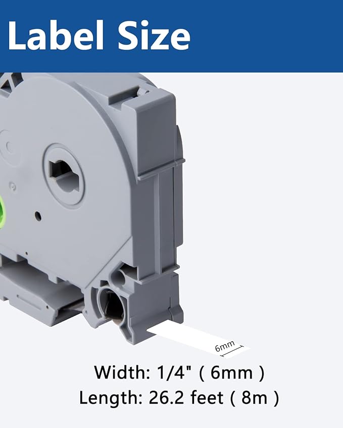 Tze Tz Tape 6mm 0.23 Laminated White Compatible for Brother P Touch Label Maker Tape TZe-211 TZe211 Label Tape for PT D200 D210 D220 D400 Cube, Black on White, 1/4 Inch x 26.2 Feet, 3-Pack