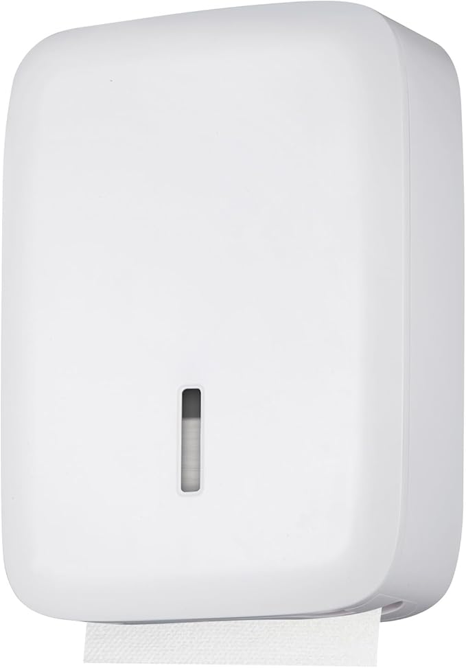 Commercial Paper Towel Dispenser Wall Mount with Lock – Fits 400+ Multifold/Trifold/Z-Fold/C-Fold Towels – Large Paper Towel Holder for Bathroom, Kitchen, Office, Home or Business (White)