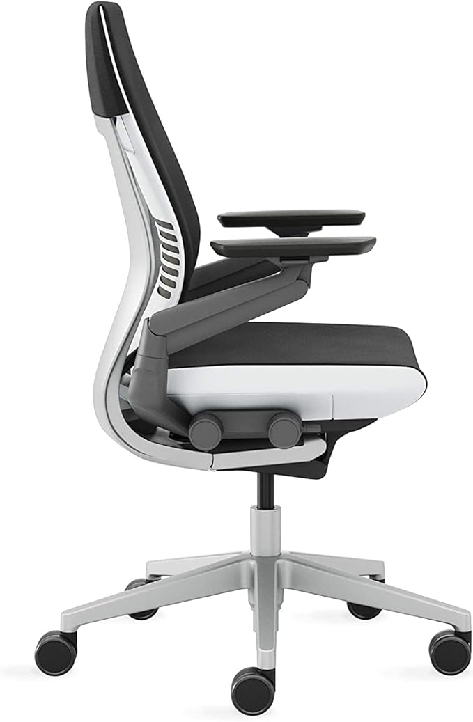 Steelcase Gesture Office Chair - Ergonomic Work Chair with Wheels for Carpet - Comfortable - Intuitive-to-Adjust for Desk - 360-Degree Arms - Licorice Fabric