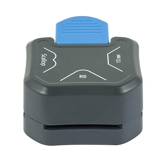 QIQQIKIN Corner Cutter 3 in 1 (R5+10MM+Scallop) Edge Rounder Punch, Paper Corner Punches for Paper Crafts, Picture Photo Clipper Laminating Scrapbook Chomper Business Card Making Junk Journal Supplies