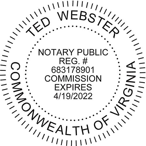 MaxMark Round Notary Pre-Inked Stamp for State of Virginia